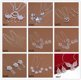 factory direct women039s sterling silver jewelry sets 6 sets a lot mixed style EMS33fashion 925 silver Necklace Earring j8379774