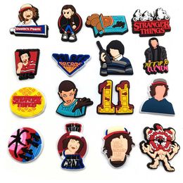 Anime charms wholesale childhood memories stranger things funny gift cartoon charms shoe accessories pvc decoration buckle soft rubber clog charms