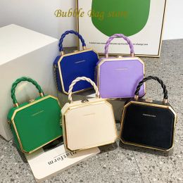 Bags Elegant Women Purple Blue Box Bags Designer High Quality Chain Shoulder Bags Luxury Party Handbag and Purse Crossbody Bag Clutch