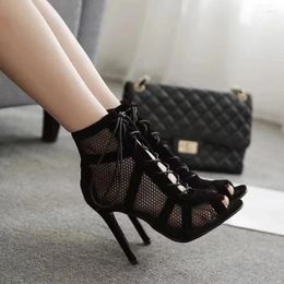 Casual Shoes 2024 Fashion Sexy Running Simple Black Net Suede Cross Strap Fish Mouth Big Size Women's Trafza Zapatos De Mujer