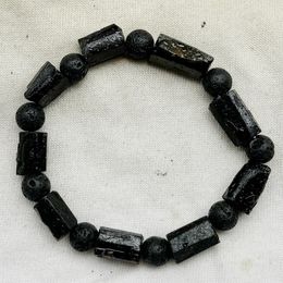 MG2108 New Design Raw Black Tourmaline 8 MM Lava Stone Bracelet High Quality Mens Energy Protection Jewellery