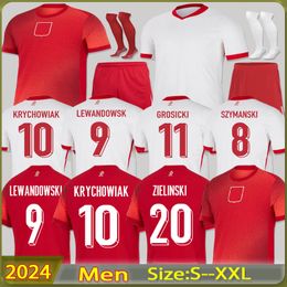 2024 Polands europeanw cupLewandowski Soccer Jerseys Polonia 2024 KRYCHOWIAK Zielinski GROSICKI Milik Zalewski Szymanski Polish Football Shirt Men Kids Kit