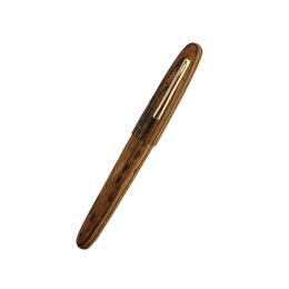 Pens New Jinhao Natural Wood Fountain Pen Handmade Full Wooden Beautiful Tiger Texture F/Bent Nib Fashion Writing Ink Gift Pen