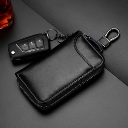 Wallets Genuine Leather Wallet Keychain Holder Pouch Purse Key Organiser Cover Bag Fashion Men Key Holder Car Key Case housekeeper