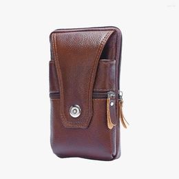 Waist Bags Genuine Leather Fanny Packs Men Casual Bum Bag Mobile Phone Pouch