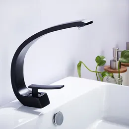 Bathroom Sink Faucets Basin Faucet Modern Mixer Tap Black Rose Gold Wash Water Single Handle And Cold Waterfall