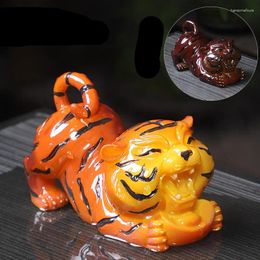 Tea Pets 1pc Color-changing Tiger Pet Decoration Home Tray Ornaments Boutique Resin Animal Model Set Accessories