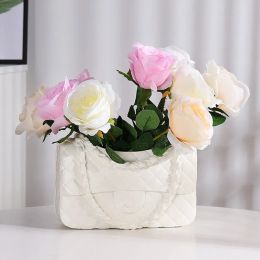 Bags Handbag Vase Creative Fashion Living Room Entrance TV Cabinet Decoration Dried Flowers and Flowerpot
