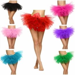 Skirts Sexy Adult Women's Half Skirt 5 Layers Tulle Puffy Ballet Short Party Nightclub Mini Performance Event Costume