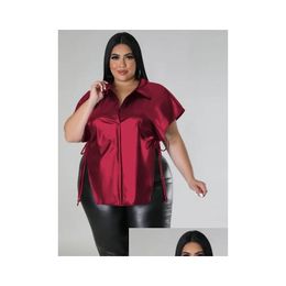 Womens Plus Size T-Shirt Elegant And Youthf Woman Blouses Fi Shirt Loose Leather Top Streetwear Y2K Summer Ship Q8Yj Drop Delivery App Dh6M7