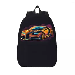 Backpack Sports Car Canvas Backpacks Vintage Vibrant Tones Bag Primary School Durable Cute Bags