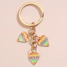 Keychains Cute Enamel Keychain Letter Proud Heart Key Ring Love Chains Souvenir Gifts For Women Men Handbag Accessorie DIY Jewelry