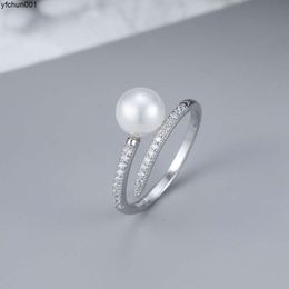 Wanmei Version S925 Silver Pearl Ring with Adjustable Fashion and Minimalist Light Luxury Diy Empty Support Accessories