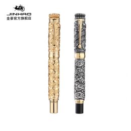 Pens Luxury Jinhao Metal Fountain Pen Vintage Exquisite Collection Ink Pen Gift Set Business Office Business Gift Ink Pen