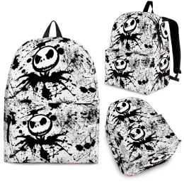 Backpacks YIKELUO Nightmare Jack & Sally 3D Printed Comfortable And Durable Designer Backpack With Zipper Unisex Leisure Travel Knapsack