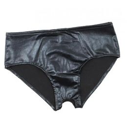 Sexy Faux Leather Underwear Lingerie Short Panties for Women 240419