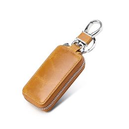 Wallets Genuine Leather Vintage Key Wallets with Remote Control Protection for Car Keys Men's Top Layer Cowhide Key Holster Keychain Bag