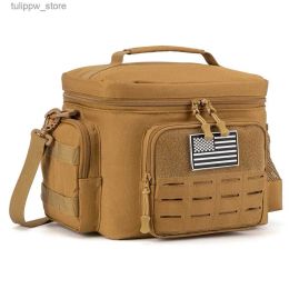 Bento Boxes Tactical Lunch Bag For Men Military Heavy Duty Lunch Box Work Läckesäker isolerad Hållbar termisk kylväska Måltid Camping Picknick L240311