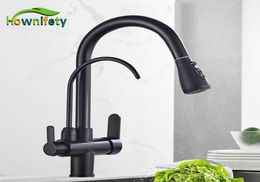 Gold BlackChrome Kithcen Purified Faucet Pull Out Water Filter Tap 23 Way Torneira Cold Mixer Sink Crane Kitchen Drink 2107242618994