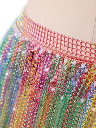 Stage Wear Sequins Oriental Dancing Halloween Costume Hip Scarf For Women Sari Weddings Latin Clothes Rainbow Arab Dance Woman Jazz