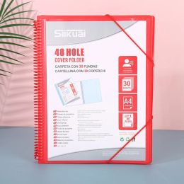 Wallets 48 Hole Multi Page Folder 20/30/40pages Office Wallet Bag Documents Coil Rope Binding Information Pp Student Storage Test Paper