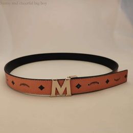 Mcm1688 Belt Luxury Designer Belt Buckle Fashion Genuine Leather Women High-Quality Belts For Men Letter Double Big Gold Silver Classical 23