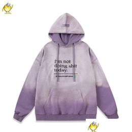 Mens Hoodies Sweatshirts High Quality Vetements Oversize Woman Washed Purple Black Damaged Vtm Slogan Embroidery Drop Delivery Apparel Dhik3