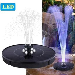 Garden Decorations Solar Powered Floating Pump Water Fountain Birdbath Pool W/LED Light