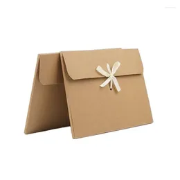 Gift Wrap 5pcs/lot 24 18 0.7cm Large Scarf Envelope Box Packaging With Ribbon Kraft Postcard Po Package Paper