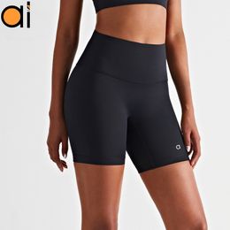 A-L Yoga Shorts Sports Leggings High-Rise Short Pants Naked Summer T-free Sweatpants Women's High-Waist Tight Fitness Running Tennis Shorts Honey Peach Hip Tights