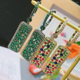 Dangle Earrings HIBRIDE High Quality Fashion Design CZ Crystal Drop Zircon Earring For Wedding Romantic Clear Zirconia Jewelry Bijoux