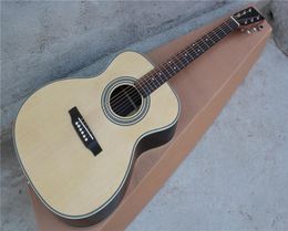 Factory Custom Natural wood Colour 41 inch 00028 Acoustic Guitar with Top SolidRosewood FretboardDots Fret InlayCan be Customize5362803