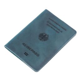 Holders Moterm Cowhide Card Bag for Germany Handmade Passport Cover Retro Designed For German Card Holder Business Passport Case Bag