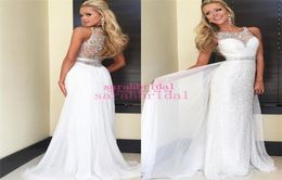 2019 White Chiffon and Sequin Long Prom Dresses For Summer 8th Grade Graduation Teenagers Homecoming Cheap Bling Bling Crysta5693724