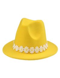 Wide Brim Hats Fedoras Women Cute Flowers Solid Parentkids 52cm 58cm For White Black Fashionable Panama Hat Sombreros De Mujer5954742