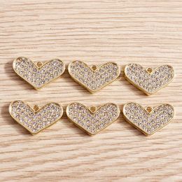 Charms 4pcs 20x13mm Delicate Crystal Love Heart Pendants For Jewellery Making Necklace Earrings Bracelet DIY Crafts Accessories