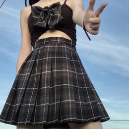 Women Micro Skirt Plaid Pleated Skirt Black Mini Skirts Women Summer Winter High Waist Sexy Pink White Tennis Skirt Y2k Goth 240421