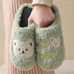 Slippers Bear Winter Warm House Shoes For Women Couple