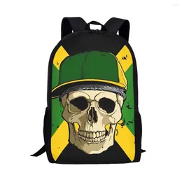 Backpack Student Creative Pattern 3D Skull Hat Students Schoolbag Color Gradient Adjustable Travel Outdoor Girls Boys Satchel