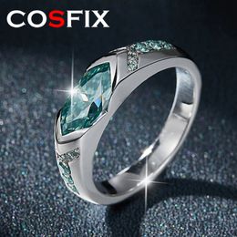 COSFIX D Color Oval Cut WomenMen Ring 1ct Rings for Couple Luxury Masquise WomenMen 240401