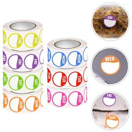 Storage Bottles 7 Rolls Of Monday To Sunday Label Stickers Adhesive Management Weekday Dot Sticker