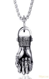 Punk Rock Style Stainless Steel Power Fist Pendant NecklaceHip Hop Jewelry for Men6425512