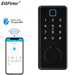 Control 5 In 1 Smart Lock Keyless Entry Fingerprint Password IC Card Key Deadbolt TTLock Bluetooth Auto Door Lock For Home Office