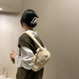 Shoulder Bags Soft Plush Women Baguette Small Clutch Purse Handbags Winter Fashion Ladies Hobos Faux Fur Female Underarm