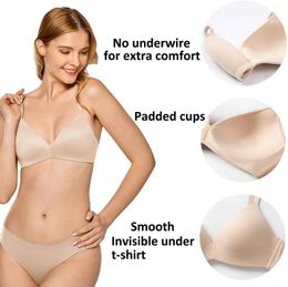 Bras Women Seamless Thin Push Up Bra No Wire Brassiere A B Cup Underwear Three Quarters 3/4 Lingerie Soft Sexy