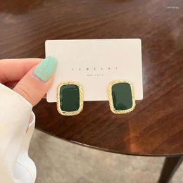 Backs Earrings Fashion French Hyperbole Fake Piercing For Women Vintage Simple Square Stud Jewellery