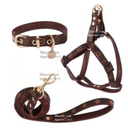 Step in Dog Harness Designer Dogs Collar Leashes Set Classic Plaid Leather Pet Leash for Small Medium Dogs Cat Chihuahua Bulldog Poodle 7 Colour Wholesale B36