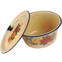 Dinnerware Sets Cheese Container Old Fashioned Lard Basin Dessert Containers Vintage Enamel Bowl