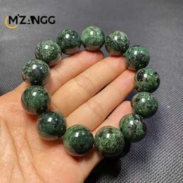 Chain Natural Dark Green Jade Bracelet Single Circle Olive Green String Hand-carved Hetian Jade Fashion Jewellery Gift for Men and Women Y240420