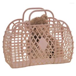 Storage Bags Jelly Reusable Gift Basket Washable Tote Handbags Hollow Out Portable Flower Bathroom Bag Easter